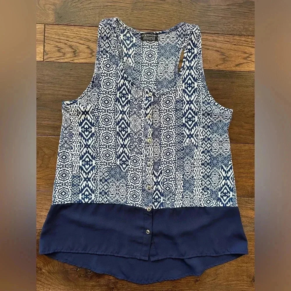 Papermoon Navy Tank Top- Medium